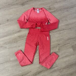 Gymshark Red Leggings and Crop Top Set